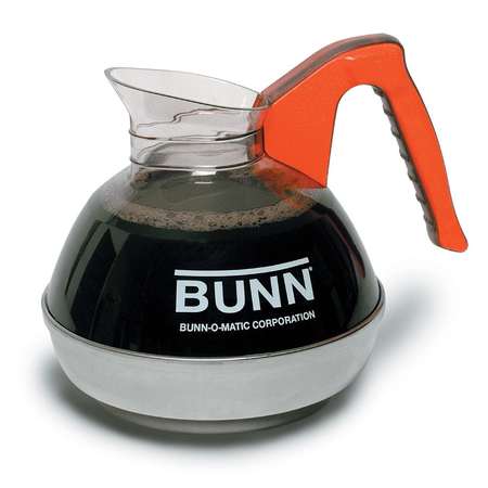 BUNN Bunn Orange Handle Easy Pour Glass Decaffeinated Coffee Decanter, PK24 06101.0124